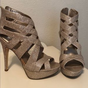 Gold Glitter Heels
